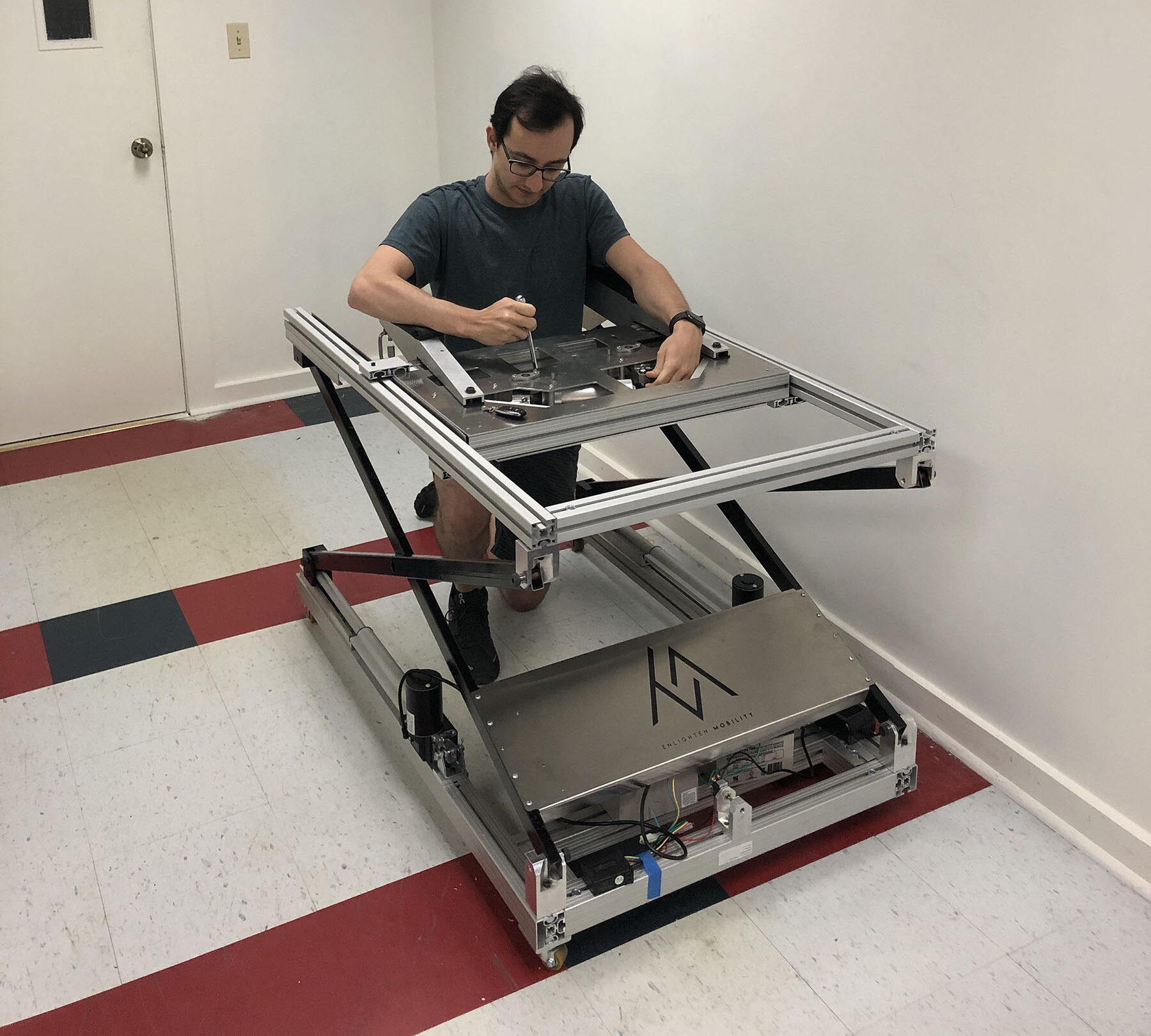 Adrian Tinkering with Enlight Gait Trainer